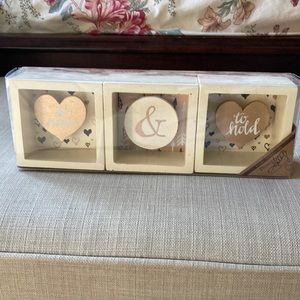 To have & to hold wooden wedding decor